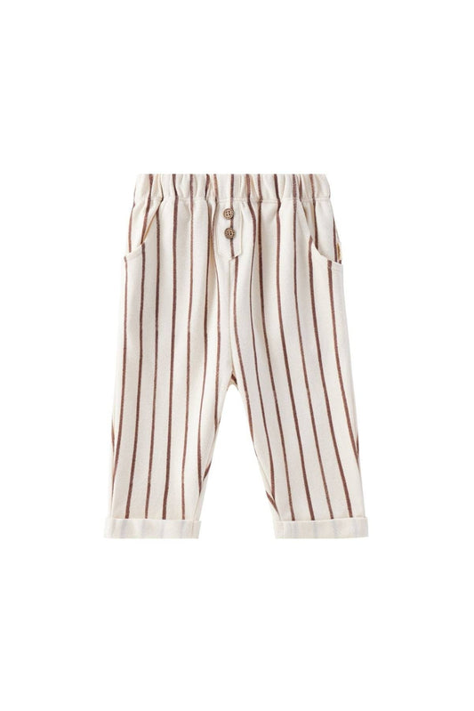 Relaxed Tapered Pant-Brown Stripes