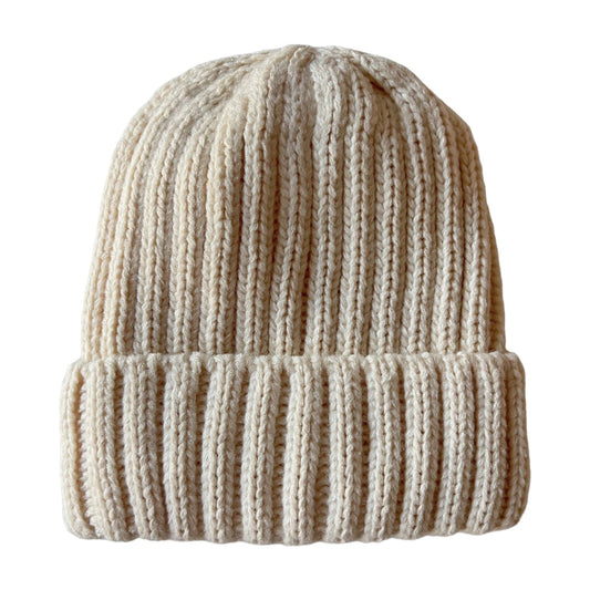 Chunky Knit Hat in Bone