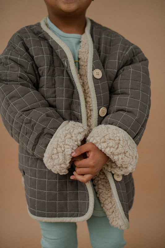 Quilted Coat in Chocolate