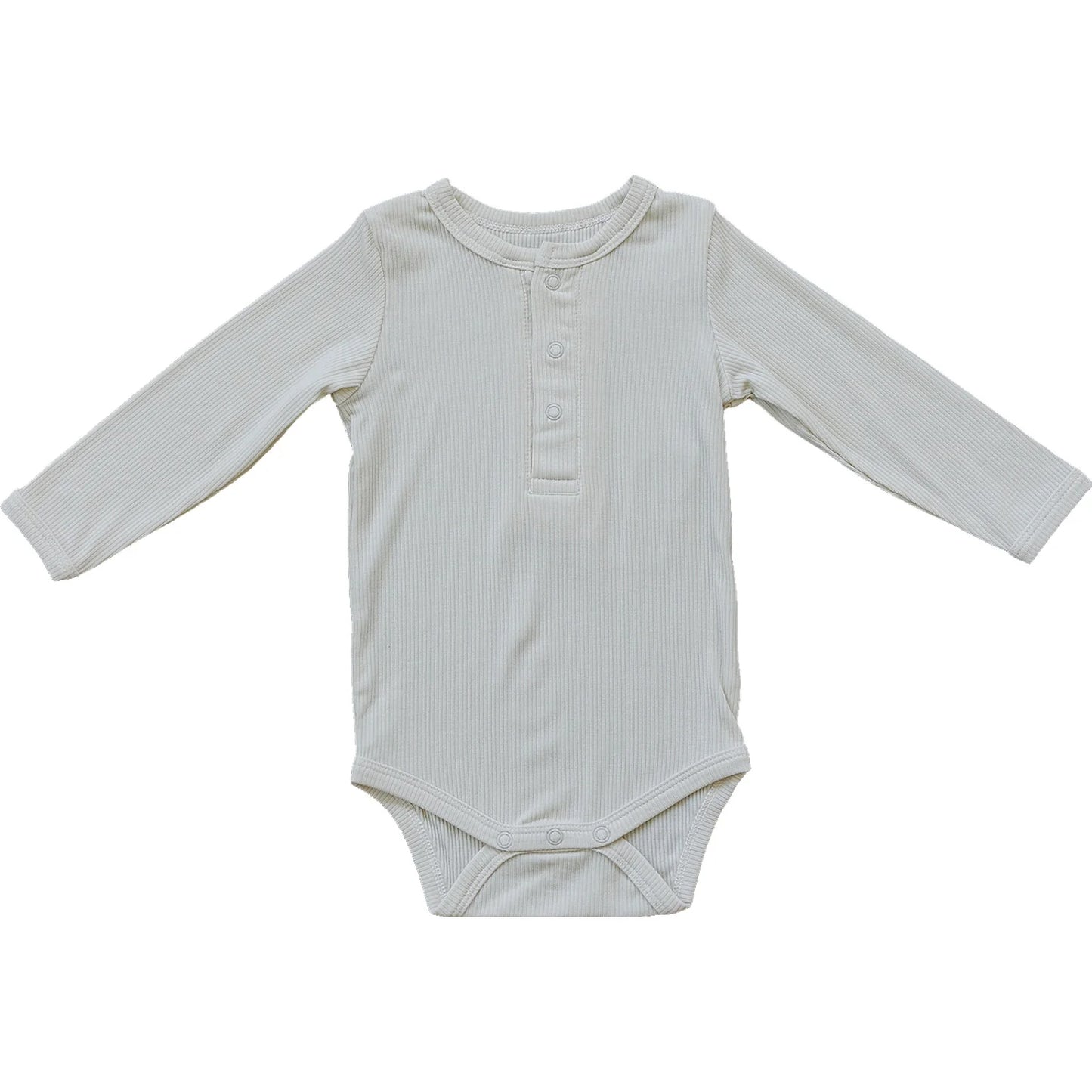 Cream Bamboo Long Sleeve Ribbed Bodysuit