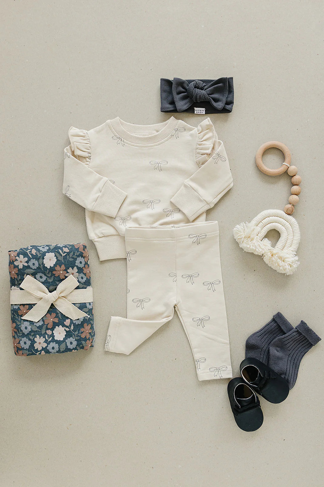 Bow Ruffle French Terry Set